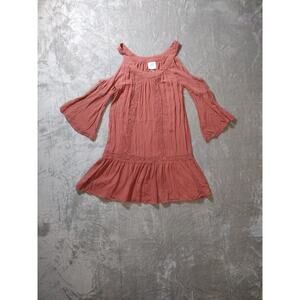 Knox Rose Dress Womens XS Cold Shoulder Boho Hippie Crochet Lace Rayon Flowy